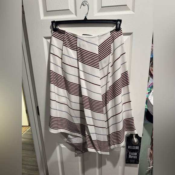 Elizabeth and James Watson Striped A-Line Skirt Pleated Midi Size 10 - Picture 4 of 4